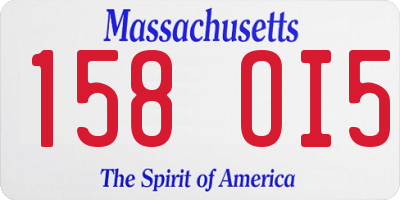 MA license plate 158OI5