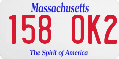 MA license plate 158OK2