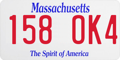 MA license plate 158OK4