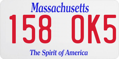 MA license plate 158OK5
