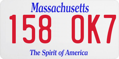 MA license plate 158OK7