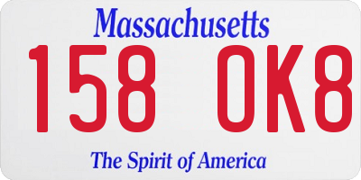 MA license plate 158OK8