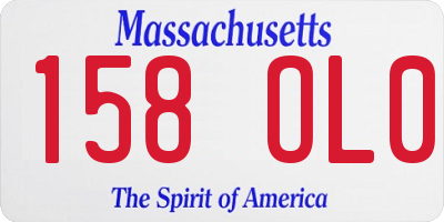 MA license plate 158OL0
