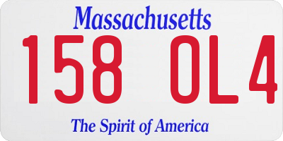 MA license plate 158OL4