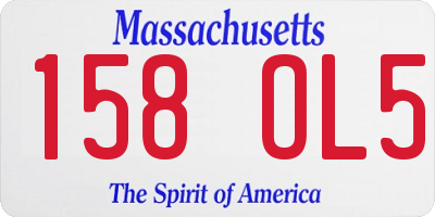 MA license plate 158OL5