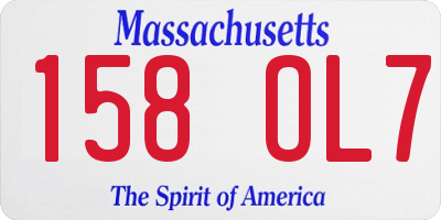 MA license plate 158OL7