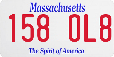 MA license plate 158OL8