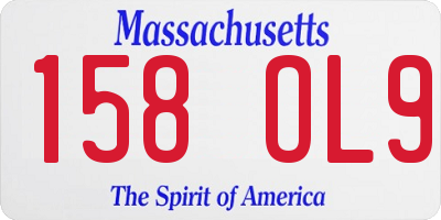 MA license plate 158OL9