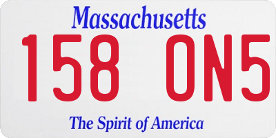 MA license plate 158ON5