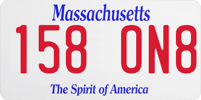 MA license plate 158ON8