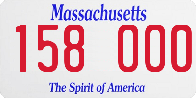 MA license plate 158OO0