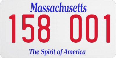 MA license plate 158OO1