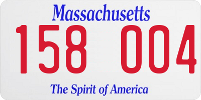 MA license plate 158OO4