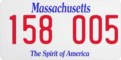MA license plate 158OO5