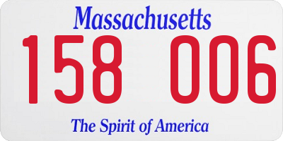MA license plate 158OO6