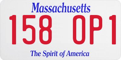 MA license plate 158OP1