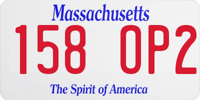 MA license plate 158OP2