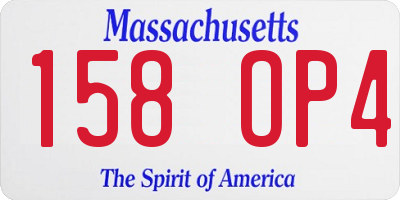 MA license plate 158OP4