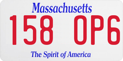 MA license plate 158OP6