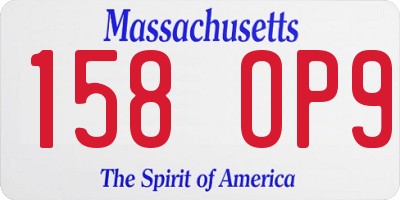 MA license plate 158OP9
