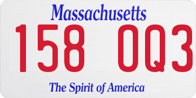 MA license plate 158OQ3