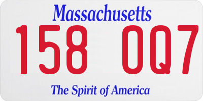 MA license plate 158OQ7
