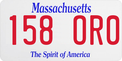 MA license plate 158OR0