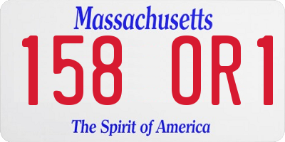 MA license plate 158OR1