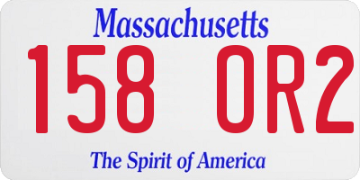 MA license plate 158OR2