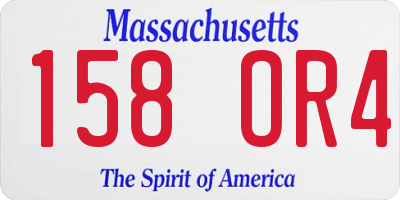 MA license plate 158OR4