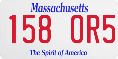 MA license plate 158OR5