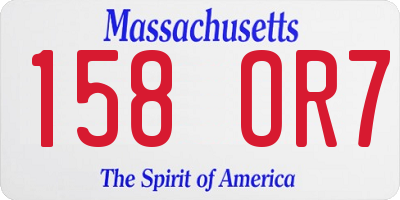 MA license plate 158OR7