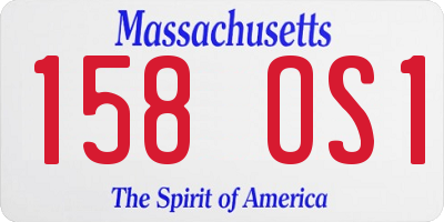MA license plate 158OS1