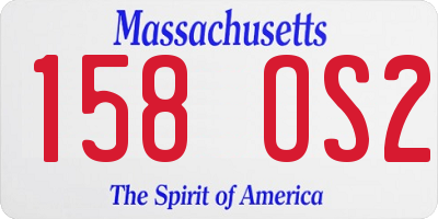 MA license plate 158OS2