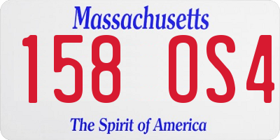 MA license plate 158OS4
