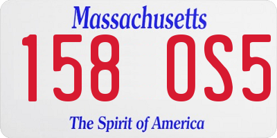 MA license plate 158OS5