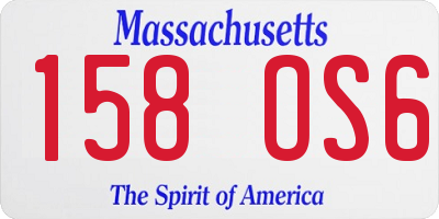 MA license plate 158OS6