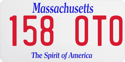 MA license plate 158OT0