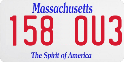 MA license plate 158OU3