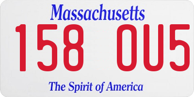 MA license plate 158OU5