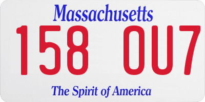 MA license plate 158OU7