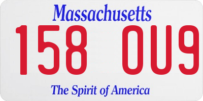 MA license plate 158OU9
