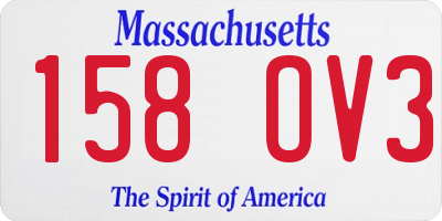 MA license plate 158OV3