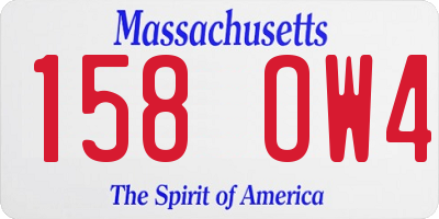 MA license plate 158OW4