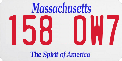 MA license plate 158OW7