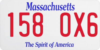 MA license plate 158OX6