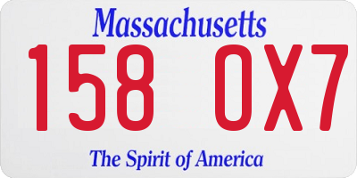 MA license plate 158OX7