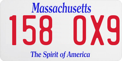 MA license plate 158OX9