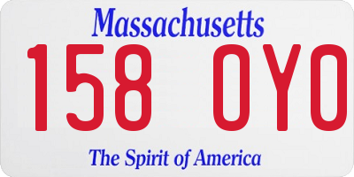 MA license plate 158OY0