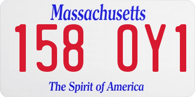 MA license plate 158OY1